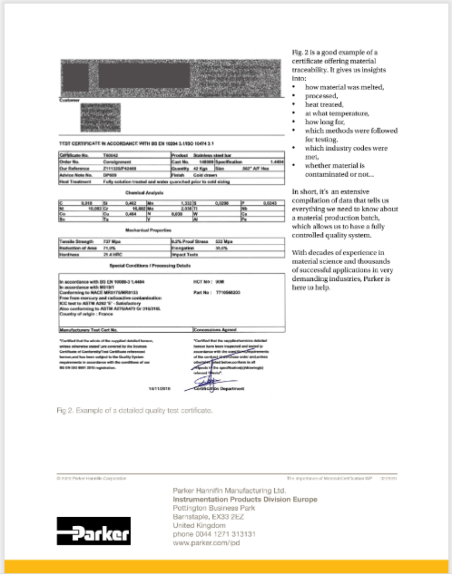 材料品質証明書